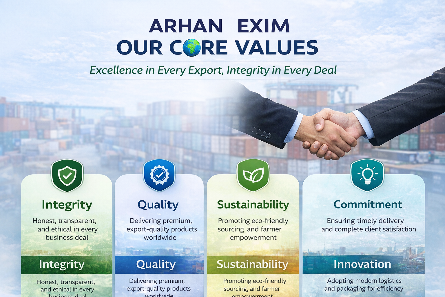 Arhan Exim Core Values